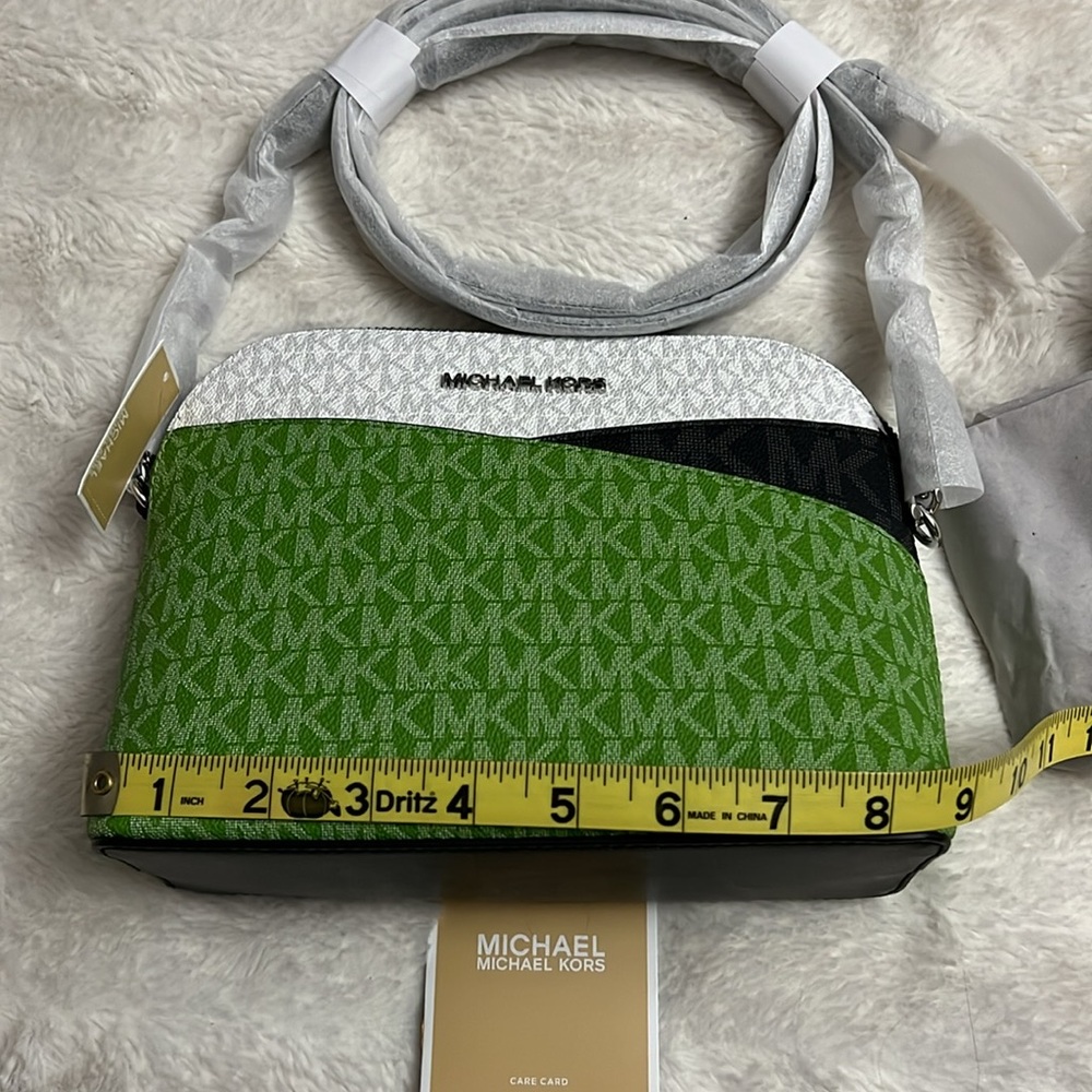 Michael Kors Green and White Crossbody Bag - Picture 9 of 10